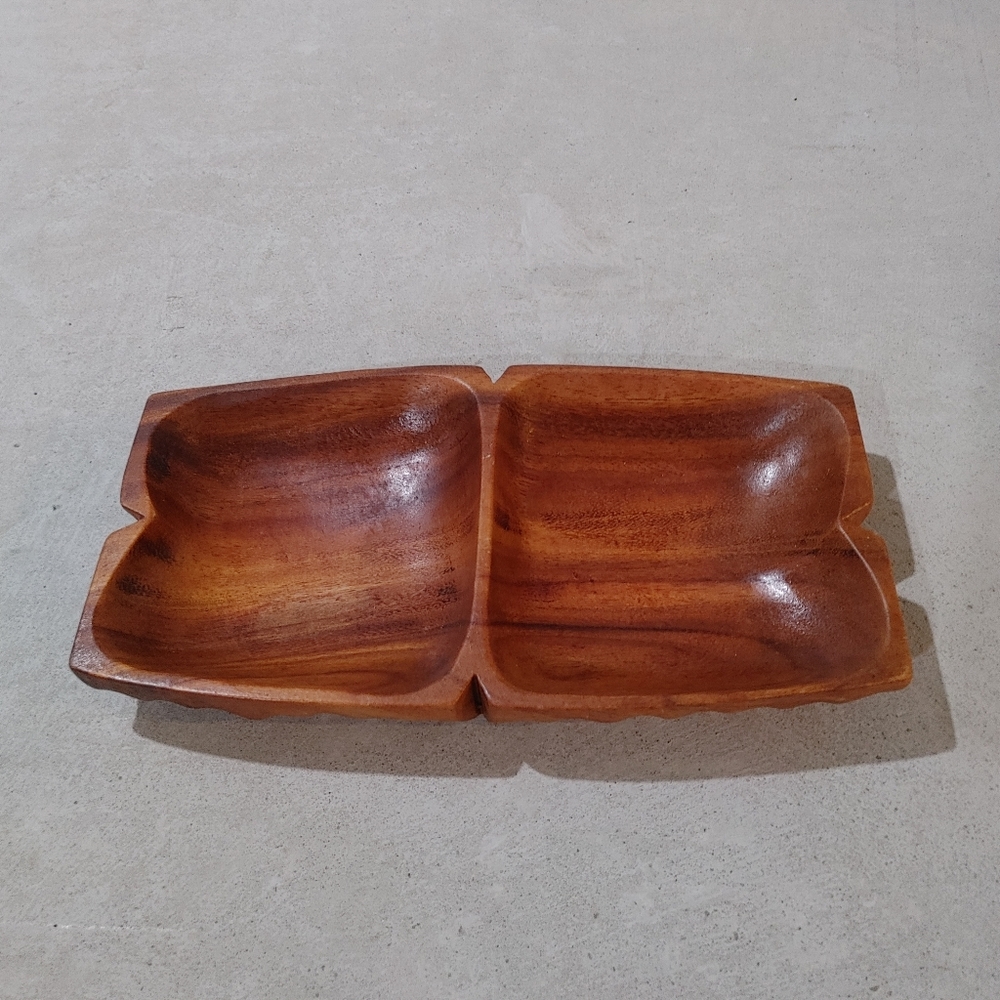 Vintage Dolphin Monkey Pod dish